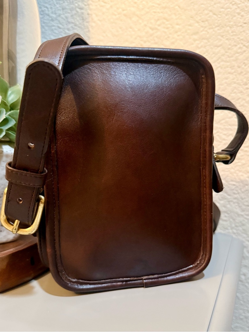 Vintage 1995 Coach Kit Bag Brown Leather Crossbody - 9973